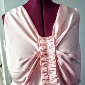 Gianetta Ruched Front Sheer Pink Sleeveless Top